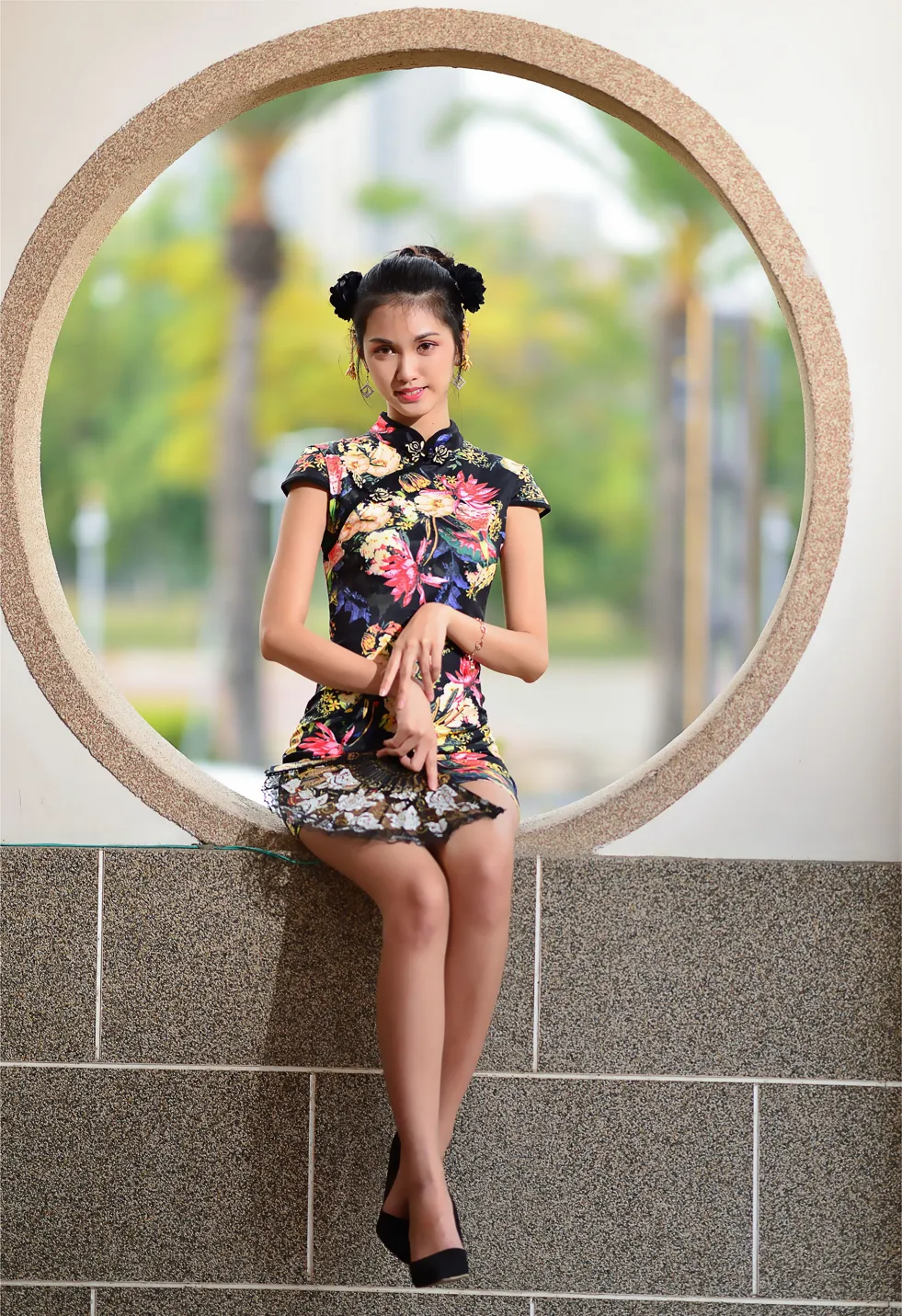 [Mzsock] NO.191 Chen Mengxin short cheongsam high heels beautiful legs street photography#[100P]-87